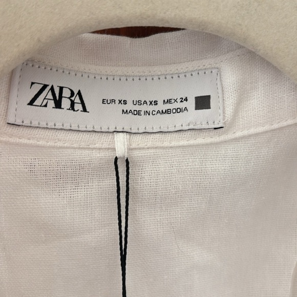 Zara brand new dress with tags. Xs. White linen. - Picture 3 of 6